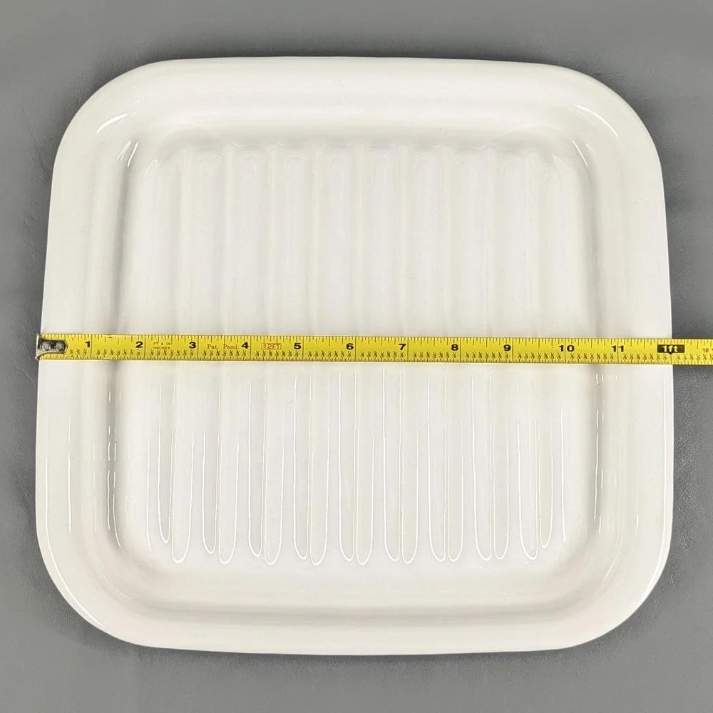 Corning Ware MR-2 Microwave Roasting Rack White Pyroceram 11.5in Square Tray